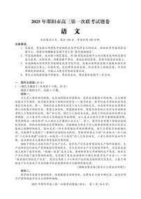 湖南省邵阳市2024-2025学年高三上学期期末考试语文试卷（含答案）
