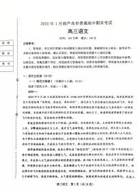 2025辽宁省葫芦岛市高三上学期期末试题 语文试卷（含答案）