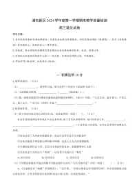 【2025届上海高三一模语文】2025届上海市浦东新区高三语文一模试卷及答案