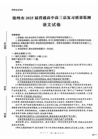 河北省沧州市2025届普通高中高三下学期4月考总复习质量监测语文试卷及答案