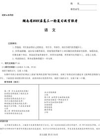 湖南省2025届高三下学期一轮复习收官联考语文试题试卷（含答案）