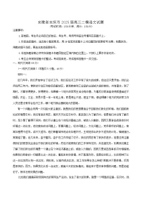 安徽省安庆市2025届高三第二次模拟语文试卷（含答案）