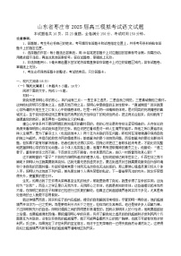 山东省枣庄市2025届高三模拟考试（枣庄二调）语文试题（含答案）