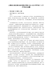云南省大理白族自治州部分学校2024-2025学年高二3月月考语文试题（含答案）