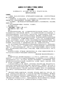 湖南省岳阳市2025届高三下学期二模试题 语文 含答案