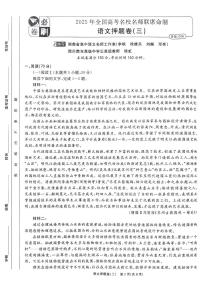 （新高考）2025年高考模拟必刷卷押题卷语文试卷三+答案