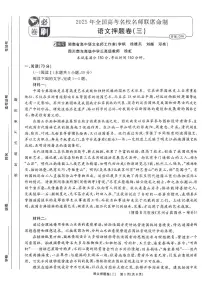 （新高考）2025年高考模拟必刷卷押题卷语文试卷三+答案