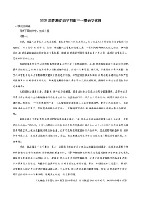 青海省西宁市2025届高三下学期一模语文试卷（Word版附答案）