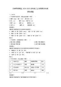 天津市西青区2024-2025学年高二上学期期末考试语文试卷（解析版）