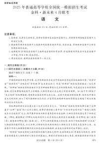 25届金科·新未来4月联考（高三）语文试题及参考答案