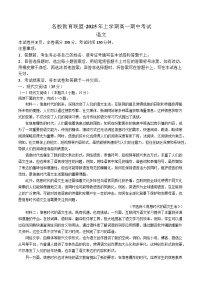 湖南省三湘名校教育联盟2024-2025年高一下学期期中考试语文试卷（Word版附解析）