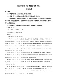 陕西省咸阳市2025届高三下学期二模试题 语文 含解析