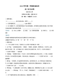 上海市金山区2022-2023学年高三上学期期末（一模）语文试题  含解析