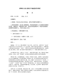 安徽省蚌埠市2025届高三下学期4月适应性考试语文试题及参考答案