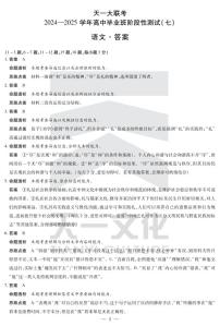 陕西、山西省天一大联考2024-2025学年高中毕业班高考阶段性测试（七）语文试题及答案