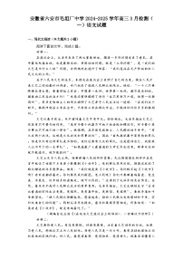 安徽省六安市毛坦厂中学2024-2025学年高三3月检测（一）语文试题
