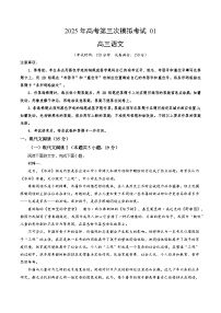 2025年高考第三次模拟考试卷：语文（新高考I卷01）（解析版）