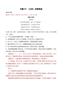 十年高考真题（2014-2023）分项汇编 语文 专题09 诗歌阅读（古诗） 含解析