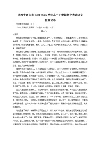 陕西省西安市2024-2025学年高一下学期期中考试语文检测试卷（附答案）