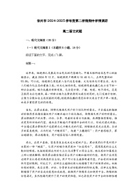 江苏省徐州市2024-2025学年高二下学期期中学情调研语文试题（含答案）