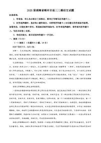 湖南省郴州市2025届高三下学期第三次教学质量监测（市三模）语文试题 含解析