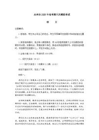 湖南省永州市2025年高三三模语文试题（含答案）