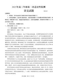 2025届山东省青岛市、淄博市高三二模第二次适应性检测语文试题及答案