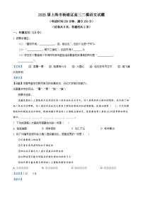上海市杨浦区2025届高三下学期二模语文试卷（Word版附解析）