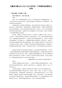 安徽省马鞍山市2024-2025学年高一下学期阶段检测语文试题（含答案）