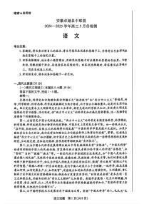 语文-安徽卓越县中联盟2024-2025学年高三下学期5月检测试题及答案