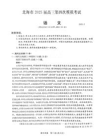 2025届广西壮族自治区北海市高三下学期第四次模拟考试语文试题（高考模拟）