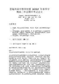 湖北省恩施州高中教育联盟2024-2025学年高二下学期期中考试语文试题（Word版附解析）