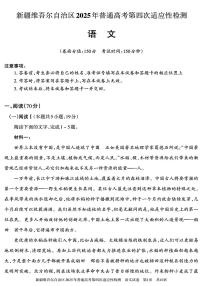 新疆维吾尔自治区2025年普通高考模拟第四次适应性检测-语文试题+答案