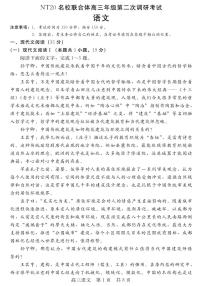 NT20名校联合体高三年级第二次调研考试语文含答案解析含答案解析
