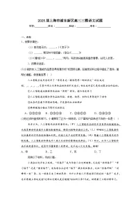 2025届上海市浦东新区高三三模语文试题（无答案）