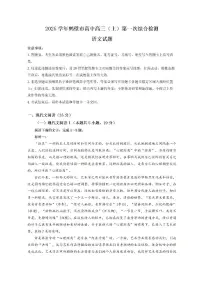河南省鹤壁市高中2024-2025学年高三上学期第一次综合检测语文试题（含答案）
