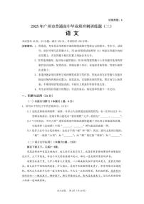 2025届广东省广州市普通高中毕业班冲刺训练题（三）语文试题（高考模拟）