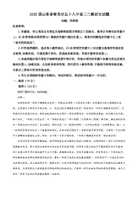 2025届山东省青岛市五十八中高三二模语文试题（原卷版+解析版）（高考模拟）