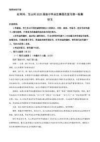 2025届云南省红河州、文山州高三四模语文试题（原卷版+解析版）（高考模拟）