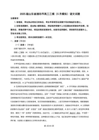 2025届山东省潍坊市高三下学期高考三模语文试题（含答案）