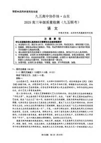 语文丨山东省九五高中协作体2025高三下学期5月质量试卷及答案