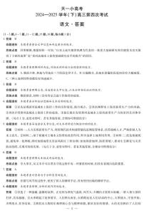 天一小高考2024-2025学年（下）高三第四次考试语文含答案解析