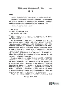 四川省攀枝花市2025届高三第三次统一考试（攀枝花三统）语文含答案解析