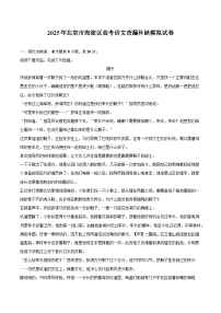 2025年北京市海淀区高考语文查漏补缺模拟试题（含答案）
