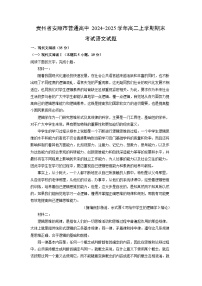 贵州省安顺市普通高中2024-2025学年高二上学期期末考试语文试题（解析版）