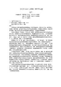 湖南省怀化市2024-2025学年高一下学期期中考试语文试卷（Word版附解析）