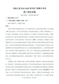 河南省周口市项城市第三高级中学2024-2025学年高一下学期期中考试语文试题