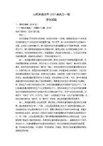 山西省临汾市2025届高三一模语文试题（解析版）
