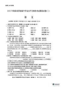 2025年湖南省普通高中学业水平合格考试模拟试卷（三）语文试题（高考模拟）