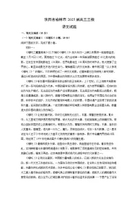 陕西省榆林市2025届高三三模语文试题（解析版）